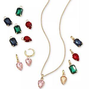 Unwritten Necklace Set Interchangeable Multi Color Glass Mix Match Pendant NIB